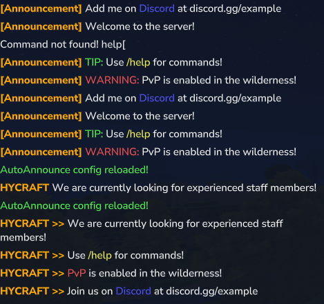 Auto Announce Configuration